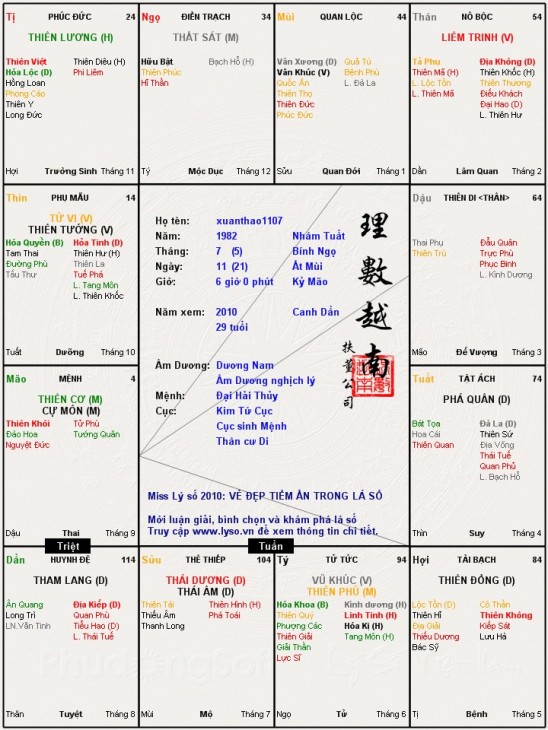đây là lá số của em.