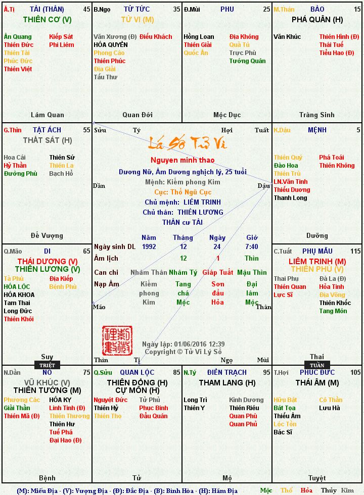 Đây là lá số tử vi của cháu ạ