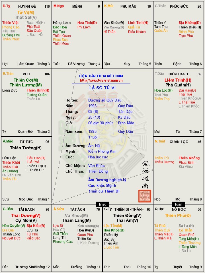 VÔ CHÍNH DIỆU QUÝ DẬU-GIỜ MÃO
