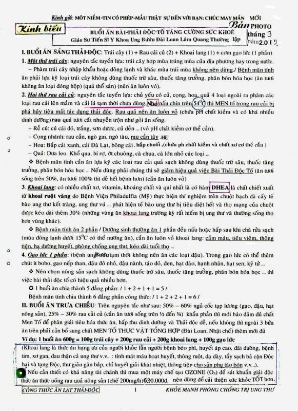 10 trang và thêm phần riêng giớ-thiệu Ăn-Lạt để SỐNG KHỎE Sống Lâu thêm .