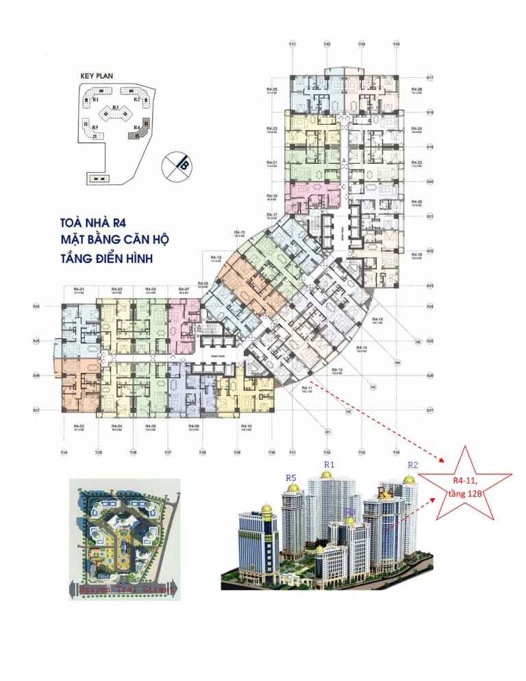 Vị trí căn hộ ở trên mặt bằng cả tầng